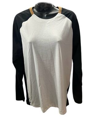 Nike Bonded Long Sleeve Tee with Black Sleeves and Brown Collar